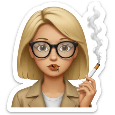 can you create a sneaky bitch SNAKE with big glasses smoking a cigarrette? the SNAKE needs to have dirty blonde hair sticker