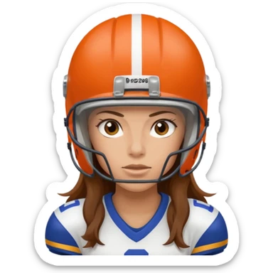 Long Haired Football Players, Female player sticker