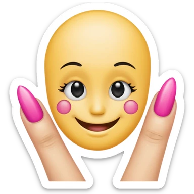 Sassy smiley face with acrylic nails sticker