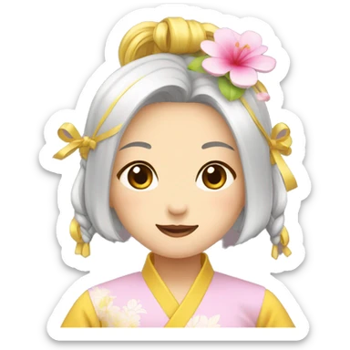 east asian greeting bow  sticker