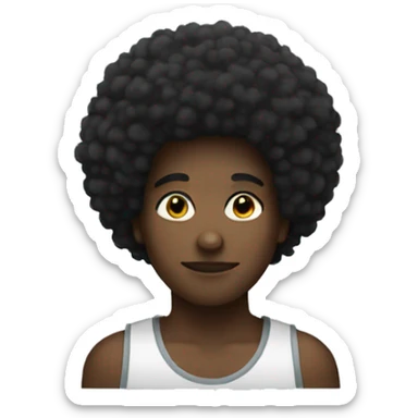 an afro black wowan sticker