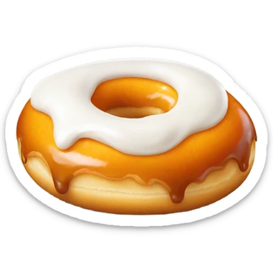 orange glazed donut white cream sticker