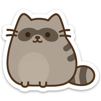 pusheen-style raccoon  sticker