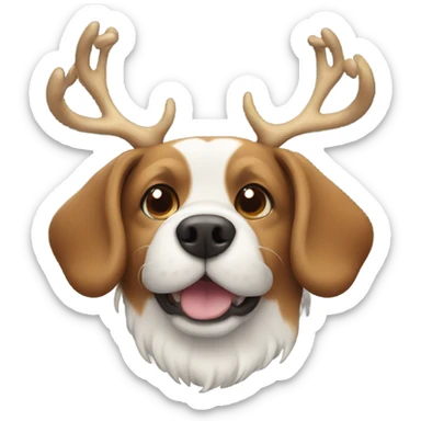 Dog with antlers  sticker