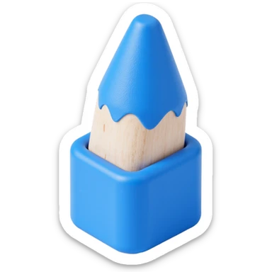 chunky blue pencil sticker