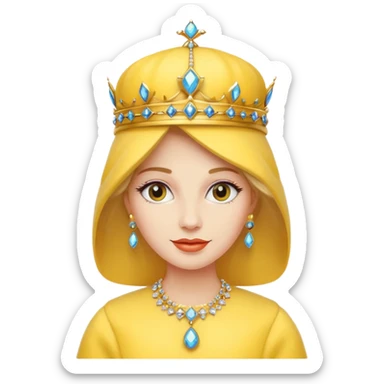 royal queen with yellow hat sticker