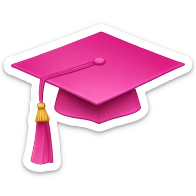 Pink graduation cap sticker