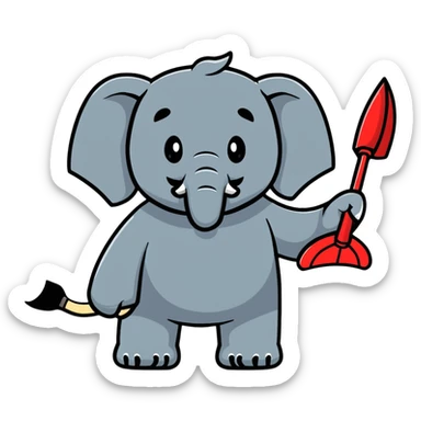elephant mafia enforcer with a spanking paddle sticker