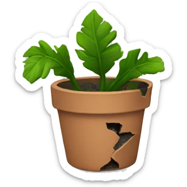 Smashed plant pot sticker