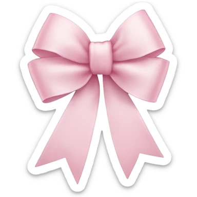 light pink ribbon bow sticker