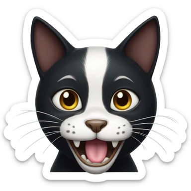 black cat laughing  sticker