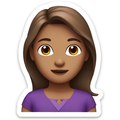 Girl with brown hair and purple dress sticker
