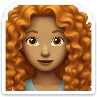 girl with wavy ginger hair sticker