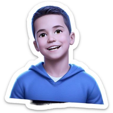 smiling boy in hoodie sticker