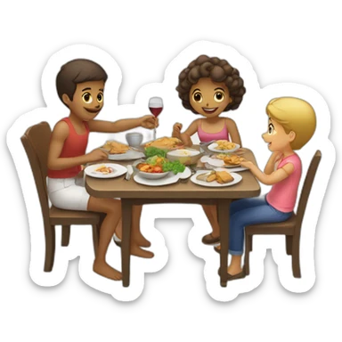 Repas  en famille  sticker
