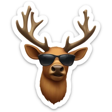 Elk with sunglasses sticker