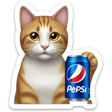 Cat drink pepsi sticker