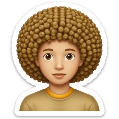 curly afro headed light skin sticker