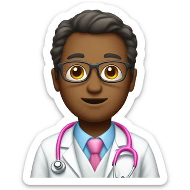 A doctor with pink stethoscope  sticker