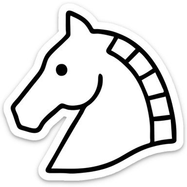 Apply the Hermès orange box color as the background using the orange from the reference image. Keep the horse head icon in a classic luxury brand style with a black outline. Convey a premium brand feel with timeless elegance. sticker