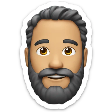 Diseña un emoji como 😃 pero con barba roja sticker