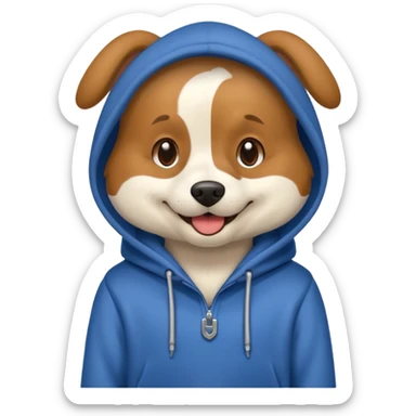 dog wearing hoodie sticker