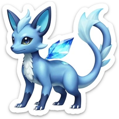 Shiny icy iridescent Pastel Nebulae Salandit-Meowstic-Umbreon-Fakémon-hybrid-creature (full body)  sticker