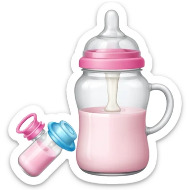 baby Milk bottle beside pacifier sticker