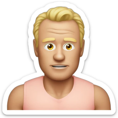 Alan Brazil with a red face sticker