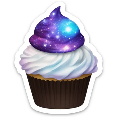 Galaxy frosted cupcake  sticker
