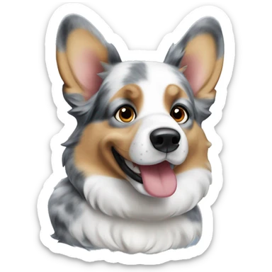 Blue Merle corgi sticker