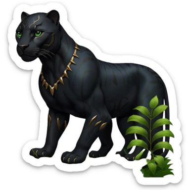 A black panther in a jungle sticker