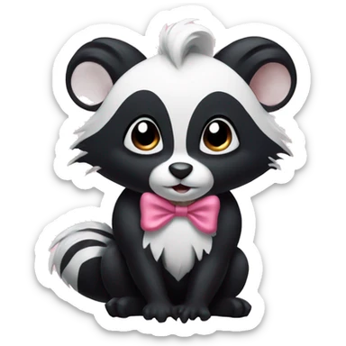cute skunk wearing a bow sticker