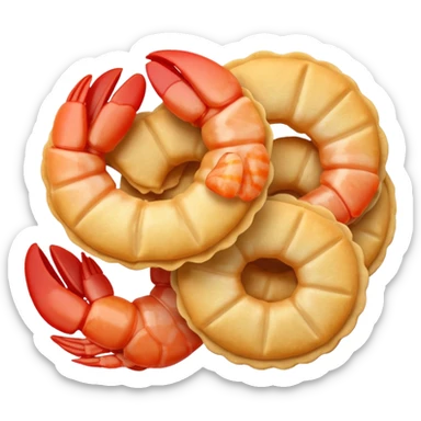 Shrimp cracker sticker
