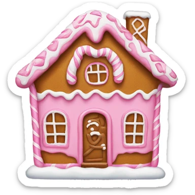 Pink gingerbread house sticker