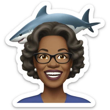 Oprah on a shark sticker