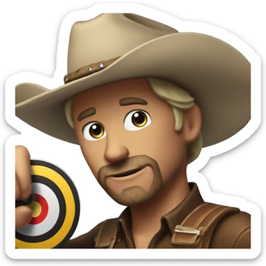 Cowboy shoot a bulls eye sticker
