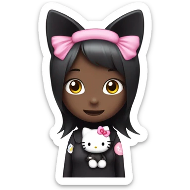 Hello kitty with kuromi sticker