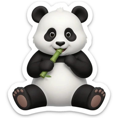 panda eating a bamboo sticker