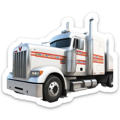 Semi truck with “PGS” letters on the side sticker