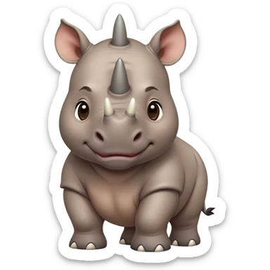 cute disney-style rhino sticker