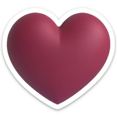 a heart in burgundy color sticker