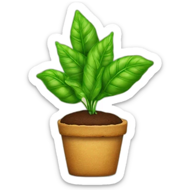 una pianta di basilico su una torta sticker