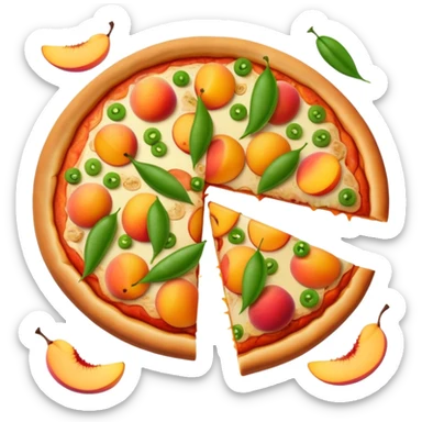 peaches pizza with snap peas sticker