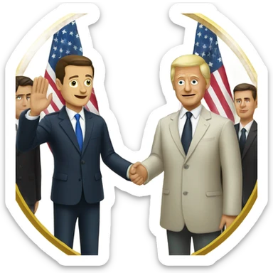 the president zelenskiy takes the oath sticker