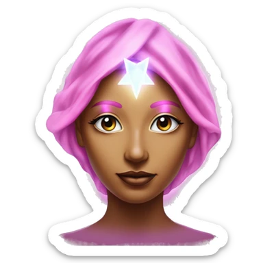 Pleiadian radiant glowing diva woman female third eye pink sticker