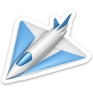 Folded paper plane sticker