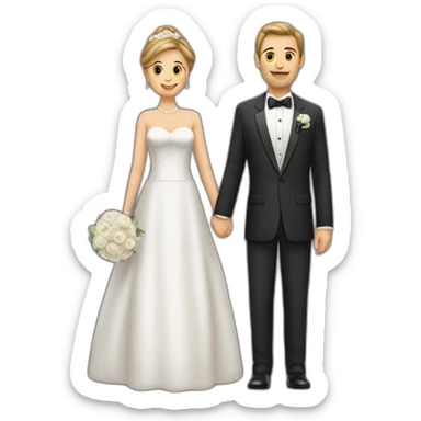 mother bride & groom father all standing in a line sticker