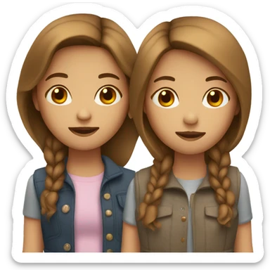 Three girls with brown hair sticker