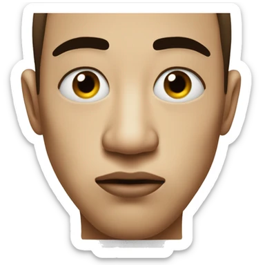 Face sticking out lips with blank stare  sticker